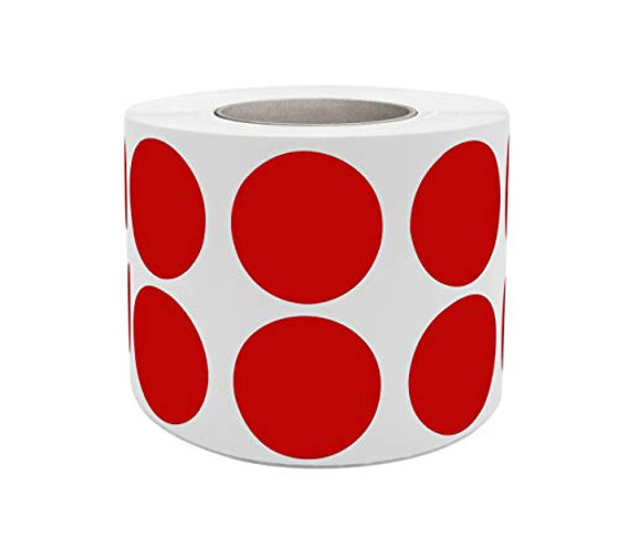 Royal Green Round Dots Stickers Label Rolls in 3-4 inch - Red Circle Sticker for Inventory 19mm - Permanent Adhesive 1050 Pack