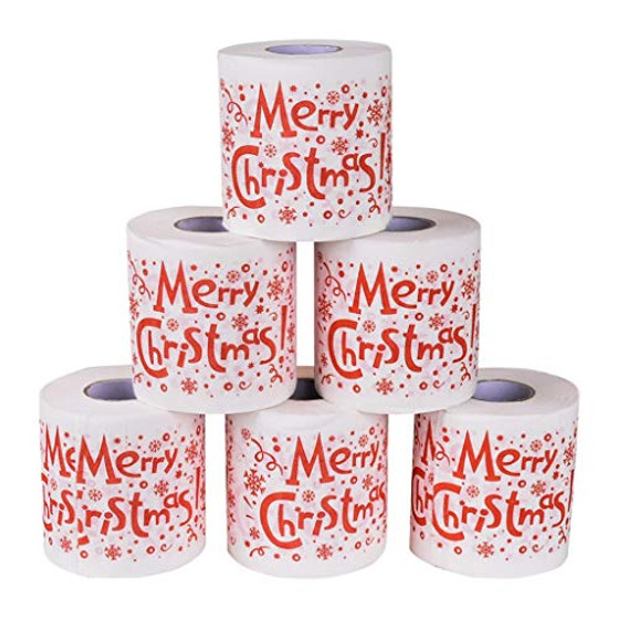 Merry Christmas Pattern Soft Toilet PaperToilet Paper Funny Prank Toilet Roll Paper1-3Roll Novelty Idea Napkin Party Supplies FavorsBirthday Festival Gifts for Men Women Kid -1PC Merry Xmas-
