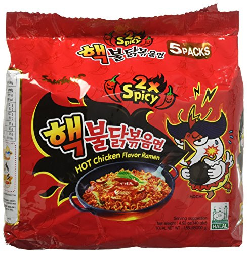 Samyang 2X Spicy Hot Chicken Flavor Ramen, 4.9oz (Pack of 5)