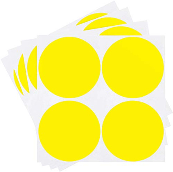 ChromaLabel 2 Inch Round Permanent Color-Code Dot Stickers, Inventory Labels, 100/Pack, Yellow