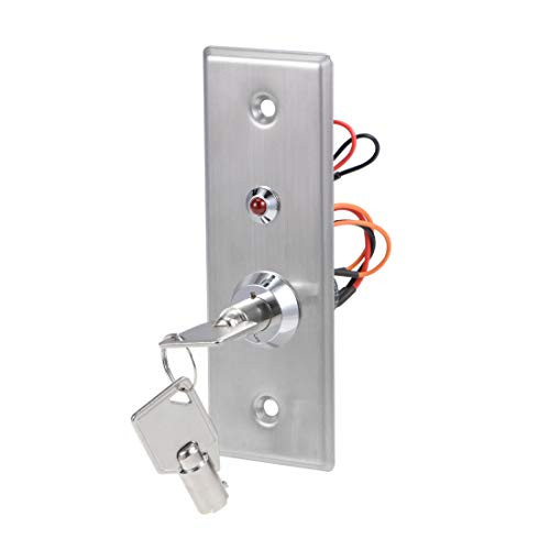 uxcell On/Off Key Switch Exit Switches Emergency Door Release SPST for Access Control with Indicator