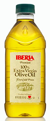 Iberia Extra Virgin Olive Oil 51 oz, 1.5 Liter (Spanish Extra Virgin Olive Oil, First Cold Pressed, Kosher)