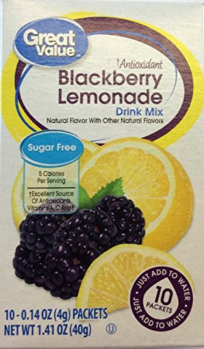 Great Value Sugar free Low calorie Blackberry Lemonade Drink Mix 10 packets (6 of 10 packets)