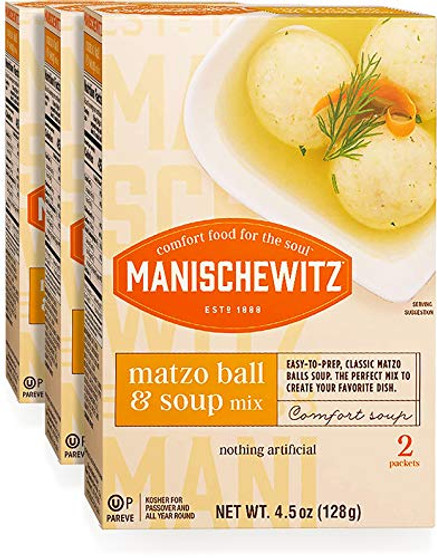 Manischewitz Matzo Ball and Soup Mix, 4.5 oz -Pack of 3-