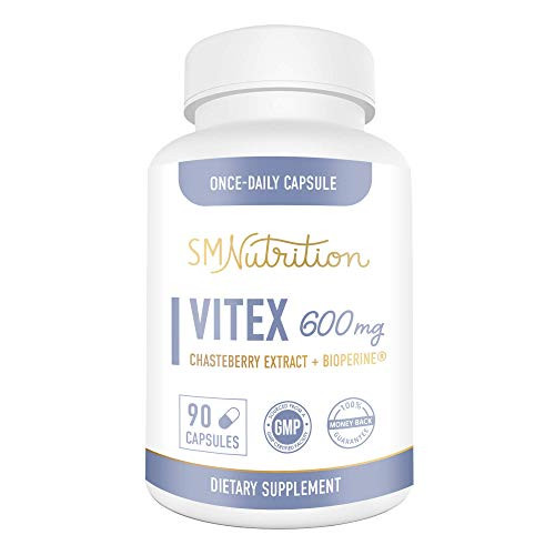 Vitex Chasteberry Supplement 600mg 90 Capsules (3 Month Supply) Plus BioPerine for Ovulation*, Estrogen*, Hormone Support*, Menopause*, Acne*, Mood*, PCOS*. Agnus Castus Vitex Supplement for Women