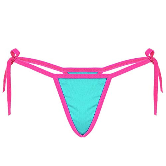 YiZYiF Women's Low Rise Tie-Side Micro Bikini G-String Thong Panty ...