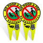 2 Pieces 13.8 x 7.8 Inches No Pooping Dog Signs with Stake Glow in The Dark, Be Respectful Sign for Stopping The Dog from Pooping or Peeing on The Lawn -Yellow-