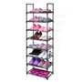 MAYQMAY 8-Tier Shoe Rack, Stackable Shoe Organizer, 18-24 Pairs of Shoes, Metal and Plastic Shoe Storage Rack, 18.1''Wx11.8''Dx58.7''H, Black