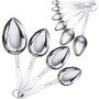 10 Pieces Oval Measuring Scoops Set, 4 Sizes Measuring Scoop Spoons 6 Sizes Stainless Steel Oval Scoops Pet Food Measuring scoops Ice Cream Scoop Tea Measuring Scoop for Ice Cream Tea Milk Coffee