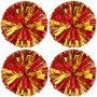 4 Pack Cheerleader Pom Poms Sports Dance Cheer Plastic Pom Poms Cheerleading for Sports Team Spirit Cheering -Gloden Red-