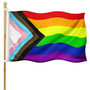 Progress Pride Rainbow Flag 3x5 Outdoor All Inclusive Pride 100D Bisexual Vivid Color LGBTQ Community Non Binary Gay Pride Lesbian Flags