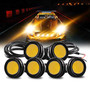 Teguangmei 6 Pack 23mm High Power Amber 9W Eagle Eye LED Lights DRL Daytime Running Fog Light Tail Backup Light Clearance Marker Lights Car Motorcycle Accessories