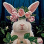 Wowdecor 5D Diamond Painting Kits Animals Rabbit Rose Flowers Full Drill DIY Diamond Art Cross Stitch Paint by Numbers -Rabbit-