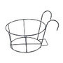 Iron Art Hanging Baskets Flower Pot Holder Hanger Metal Fence Rail Fence Planter Balcony Planters Railing Shelf Potted Plant Stand for Balcony Porch Patio Indoor Outdoor Decoration -Black-1 Pack-