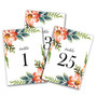 Wedding Table Numbers 1-25 | Table Numbers for Wedding Type Events | Floral  and  Rustic Table Number Cards | Double Sided Premium Quality Paper Table Number Set -Floral-