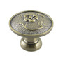 Aexit Flower Embossed Accents Round Bronze Drawer Cabinet Pull Drawer Handles  and  Pulls Knob Handle