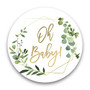 2" Round Oh Baby Geometric Frame Favor Stickers - 40 Labels