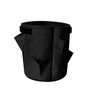 Strawberry Grow Bags Planting Pouch Fabric Pots Premium Breathable Cloth Bags for Potato/Plant Container with Handles -7 Gallon- 6 Ports-Black-