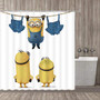 qianliansheji Home Decorative Shower Curtain with Free Hooks Three Naked Cartoon Figure on White Like Minions Cute and Funny Waterproof Polyester Fabric Bath Curtain with Size 70''X70''