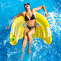 ALLADINBOX Inflatable Float Lounge Pool Floating Chair  with 2 Drink Holders and 2 Handles Perfect for The Swimming Pool  and  Beach Yellow