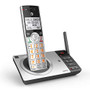 AT and T DECT 6.0 Expandable Cordless Phone with Answering System Silver-Black with 1 Handset -CL82107-