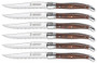 Trudeau Laguiole Steak Knives with Pakkawood Handles -Set of 6- Stainless-Wood