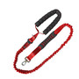 Fas Plus Multifunctional Dog Leashes -4FT-6FT- with Car Seat Belt and Padded Handle and Elastic Nylon and Reflective Threads for Medium and Large Dogs-Red-