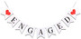 TzTwodcaz Engaged Banner White Bunting Garlands with 2 Red Heart for Engagement Party Decoration Bridal Shower Party Decoration Photo Background Props