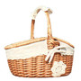 Vaskey Wicker Picnic Basket Hamper with Lid and Handle for Home Decor Outdoor Picnic Hiking Camping