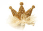 Anna Belen Girls "Sophie" Glitter Crown Hair Clip O-S Gold