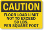 SmartSign"Caution - Floor Load Limit 50 Lbs. Per Square Foot" Sign | 12" x 18" Aluminum