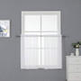 Sheer White Curtains 30 Inch Length Short Sheer Curtains Tiers Voile Half Window Curtain for Bathroom Basement Kitchen Cafe 2 Panels