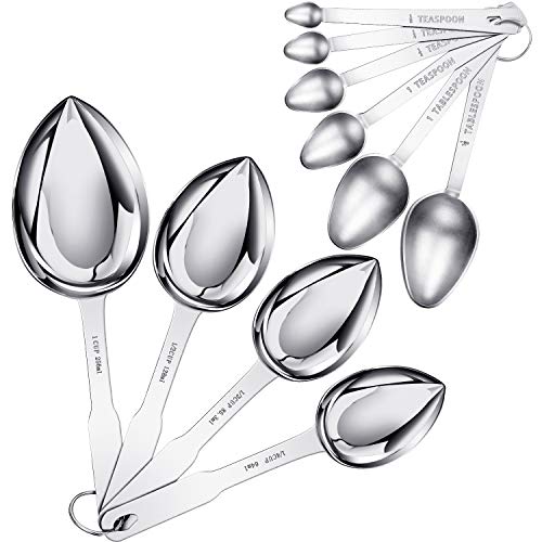 10 Pieces Oval Measuring Scoops Set, 4 Sizes Measuring Scoop Spoons 6