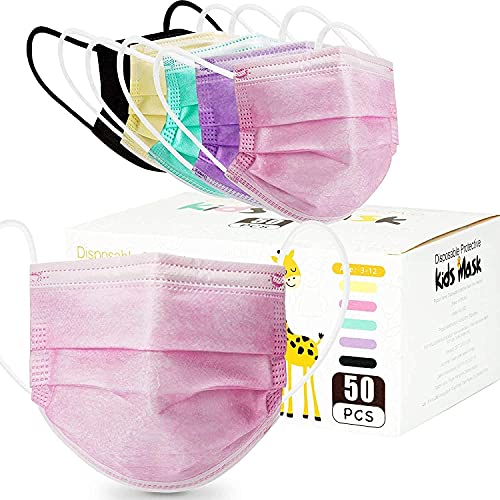 50 Pack Child Colored Disposable Face Masks Famous Microgreens
