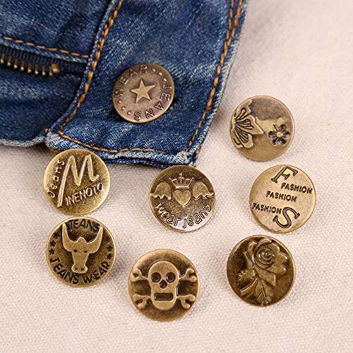 TXIN 100 Sets Jean Buttons 20MM Jeans Tack Buttons Pant Buttons No Sew