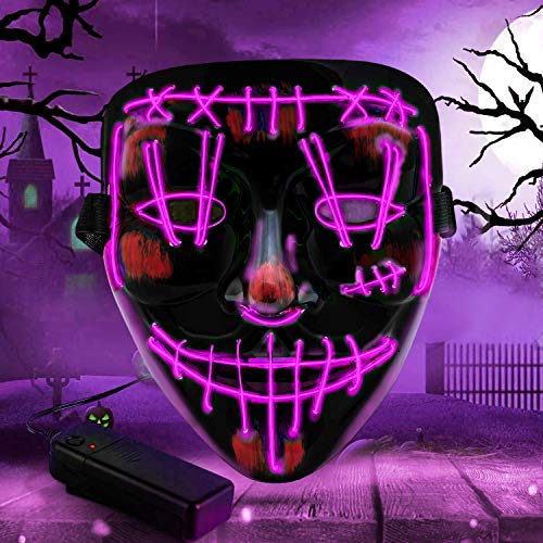 Halloween LED Scary Mask Purge Msak Cosplay Costume Light Up Mask for