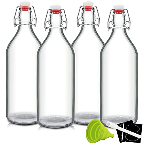 32oz Swing Top Bottles Glass Beer Bottle with Airtight Rubber Seal