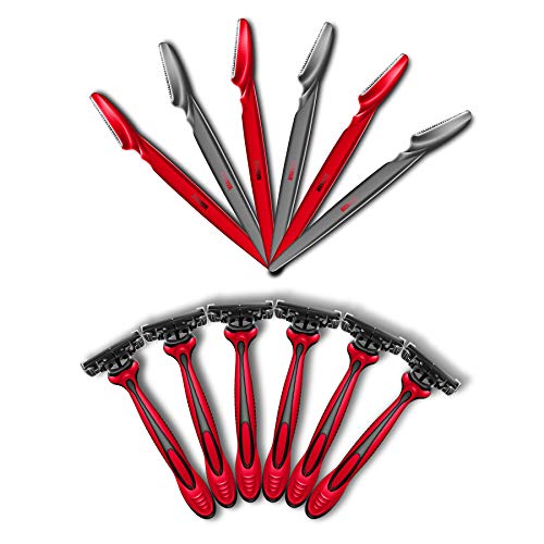 Man Made- 6 Triple Blade Razors and 6 Touch Up and Eyebrow Razors ...