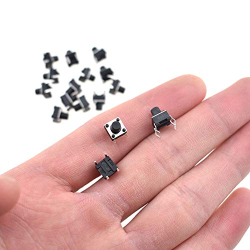 Auleswet 6x6x7.5mm Tactile Tact Push Button Switches Clicky 80 Pcs 4