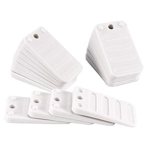 ZOENHOU 48 Pieces White Furniture Levelers Plastic Shims Table Shims