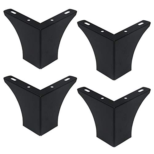 4Inch Height Matte Black Iron Sofa Legs Antrader Right Angle Coffee