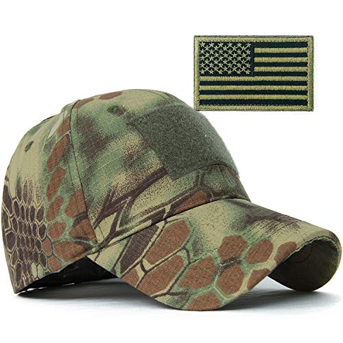 REDSHARKS Snake Camouflage Camo Baseball Cap with American Flag USA ...