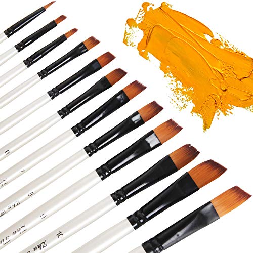 WENCHENG Paint Brushes 60pcs Artist Paint Brush Set Angled Paint