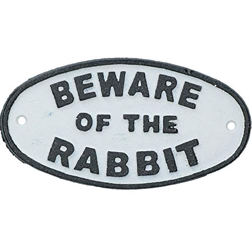 AB Tools Beware of The Rabbit Cast Iron Sign Plaque Door Wall House ...