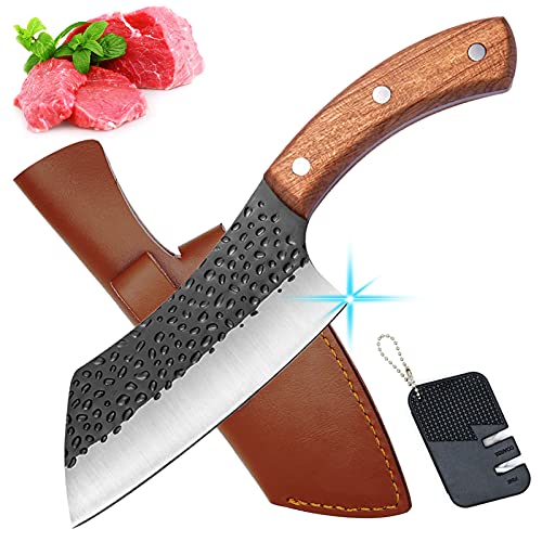 Hand Meat Cleaver Kitchen Chef Knife With Sheath and Pocket