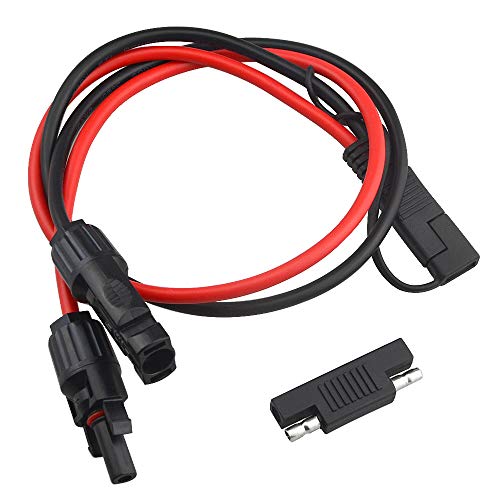 Fotovoltaïsche SAE-adapter – 10 AWG Pure Koperkabel, 35 Cm, Met Polariteitsomkeerder, Voor Zonnepaneel En Draagbare Generator