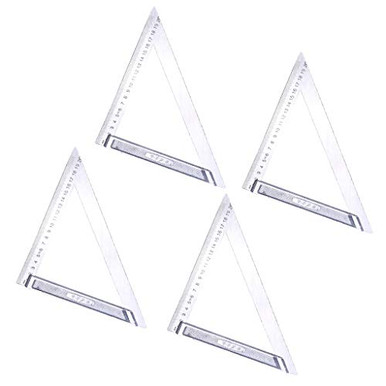 Flameer 4x Stainless Steel Triangle Metal Measuring Ruler,DIY Drawing ...