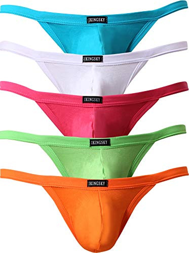 iKingsky Men's Modal Pouch G String Sexy Low Rise Thong Underwear ...