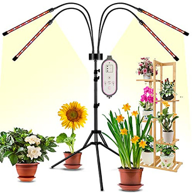 Grow Light with Stand Gooseneck 4-Head Floor Grow Lights for Indoor ...