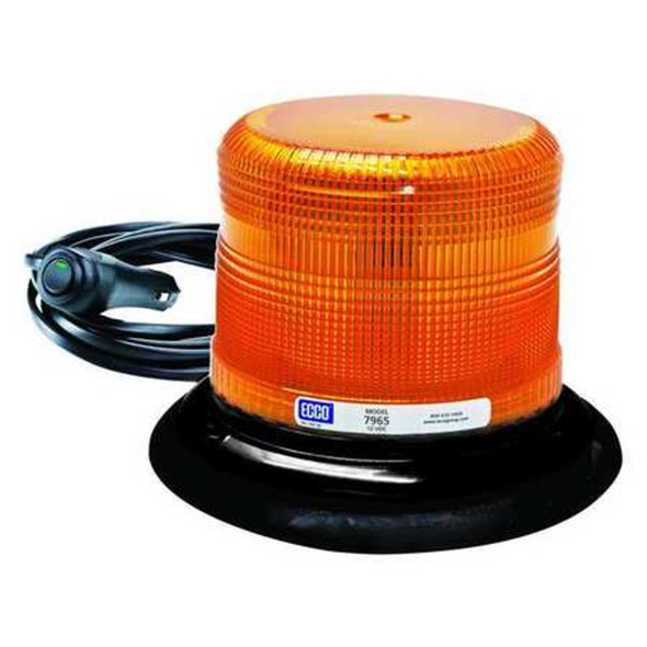 ECCO 7965A-VM LED Beacon - Amber - SAE Class 1 - Medium Profile - Vacuum Mount - Lighter Adapter